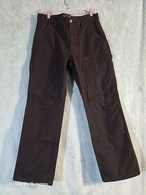 Carhartt Double Knee work pants in a black colorway. Rugged Trousers Size 32/30